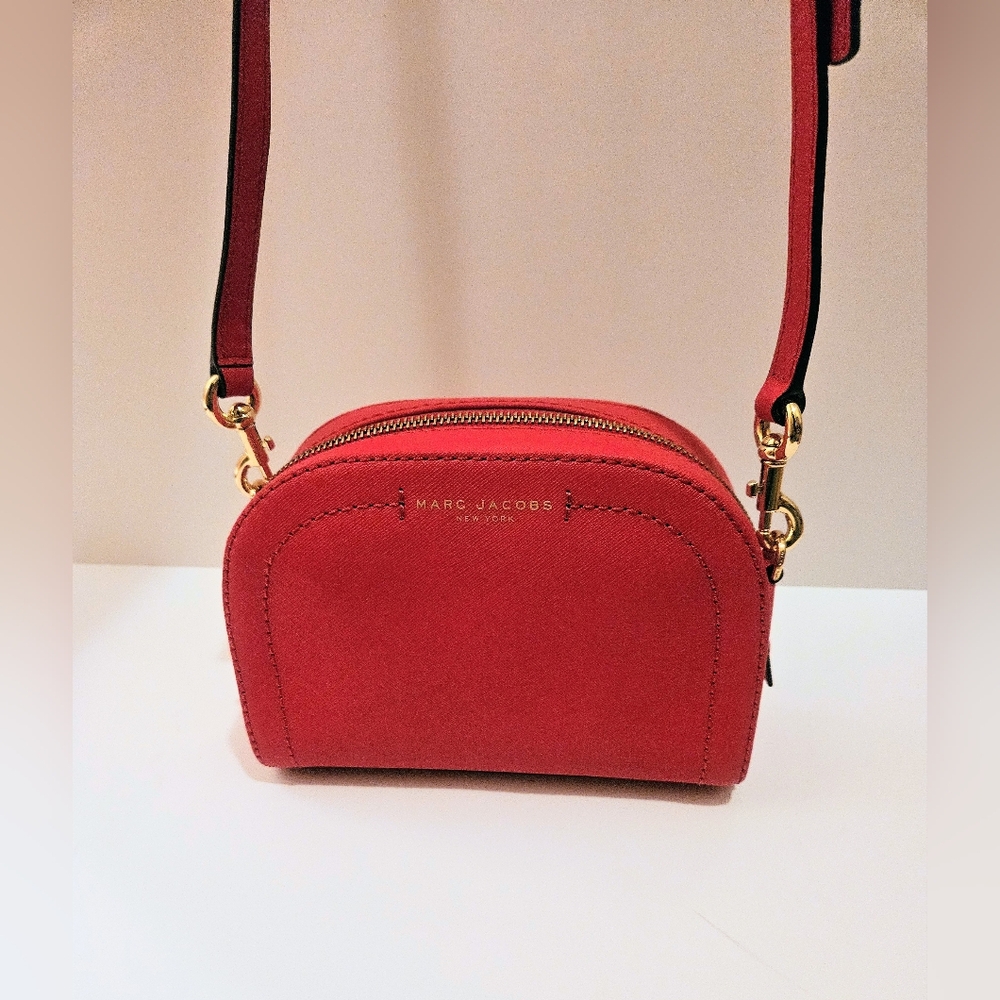 Marc Jacobs Red Saffiano Leather Crossbody Bag